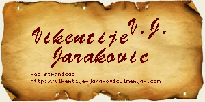 Vikentije Jaraković vizit kartica